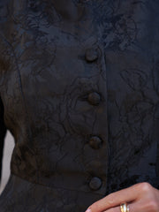 Jacquard Puff-Shoulder Suit