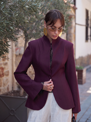 Sculpted-Collar Blazer
