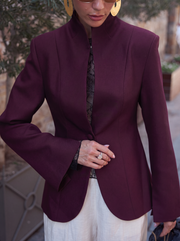 Sculpted-Collar Blazer