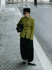 Fitted Frog-Closure Blazer