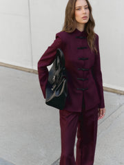 Frog-Closure Tailored Suit
