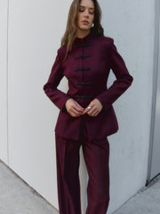 Frog-Closure Tailored Suit