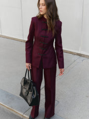 Frog-Closure Tailored Suit