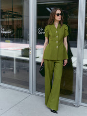 Sculpted-Sleeve Suit