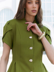 Sculpted-Sleeve Suit