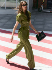 Sculpted-Sleeve Suit