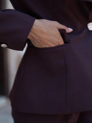 Plum Statement-Collar Blazer