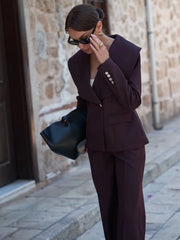 Plum Statement-Collar Blazer