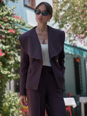 Plum Statement-Collar Blazer