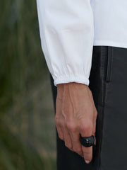 Contrast-Trim Structured Shirt